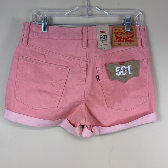 COPY - Levi’s 501 shorts mid rise w 28 10-1/2 rise 3” inseam coral. NWT sold - Picture 4 of 5